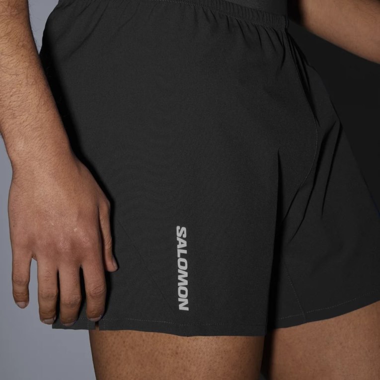 Black Salomon Cross 5'' Men's Shorts | PH 06784V